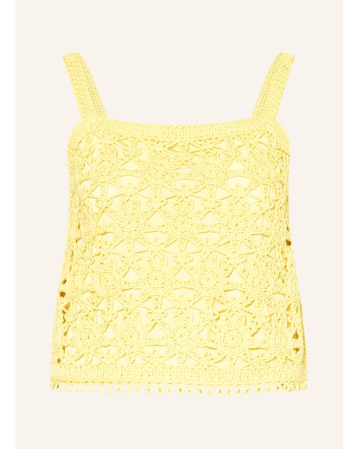 Maje Yellow Häkeltop