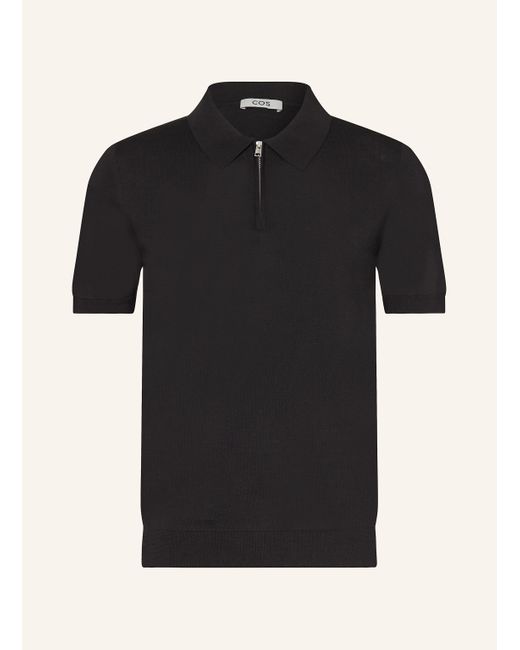 COS Strick-Poloshirt mit Seide in Black für Herren