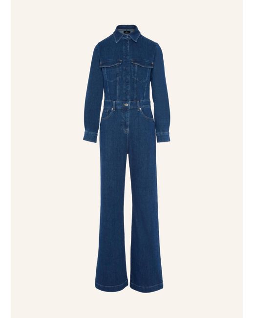 7 For All Mankind Blue LUXE JUMPSUIT