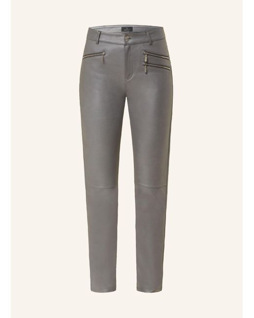 Monari Gray Hose in Lederoptik