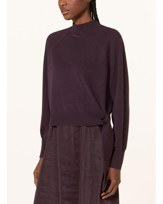 Boss Purple Set FLALINA: Pullover mit Cut-out und Satinkleid