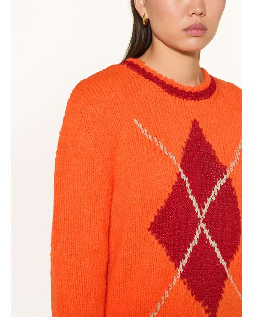 Grace Orange Pullover mit Glitzergarn