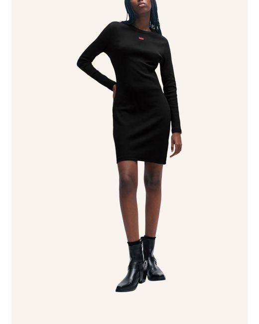 HUGO Black Jersey-Kleid NEMALIA Slim Fit