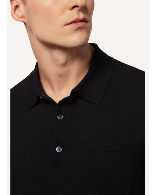 Boggi Strick-Poloshirt aus Leinen in Black für Herren