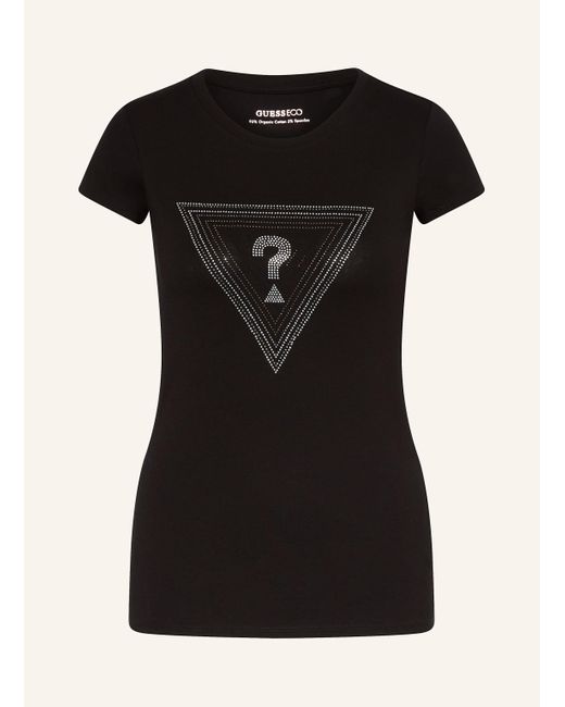 Guess Black T-Shirt mit Schmucksteinen