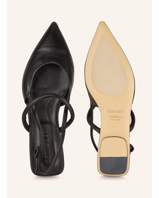 Pomme D'or Black Slingballerinas ANYA