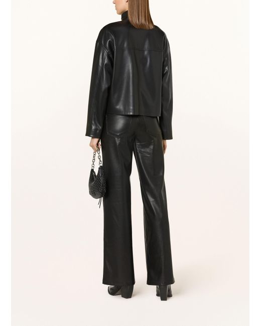 MARC AUREL Black Jacke in Lederoptik