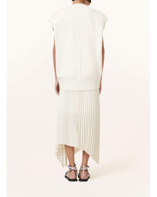 AllSaints Natural Set: Plisseekleid und Strickshirt