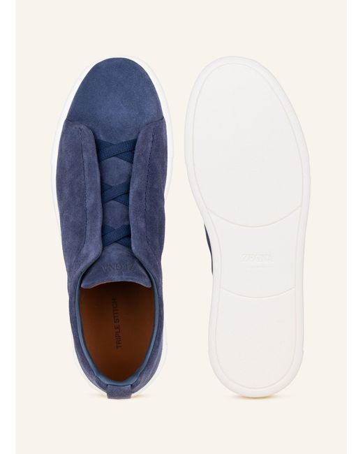 Zegna Slip-on-Sneaker TRIPLE STITCHTM in Blue für Herren