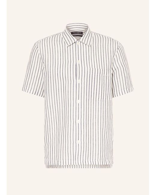 Marc O' Polo Kurzarm-Hemd Regular Fit mit Leinen in White für Herren