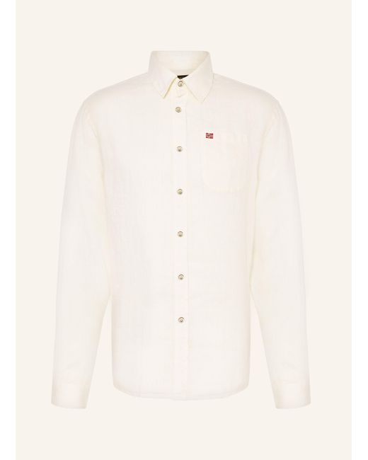Napapijri Leinenhemd G-LINEN LS Regular Fit in Natural für Herren