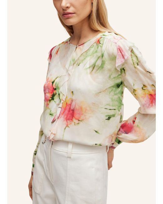 Boss White Business Bluse BACRINA Relaxed Fit