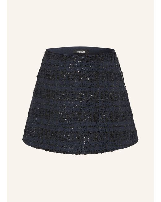 ROTATE BIRGER CHRISTENSEN Blue Bouclé-Rock mit Pailletten