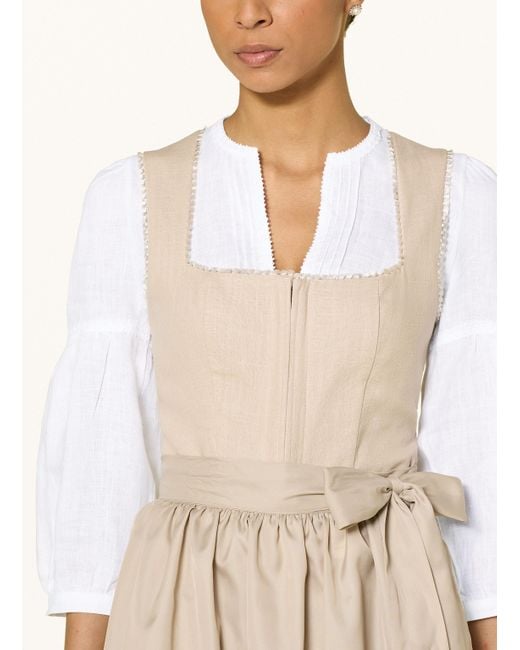 hammerschmid Natural Dirndlbluse BURGI im Materialmix mit 3/4-Arm