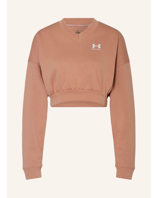 Under Armour White Cropped-Sweatshirt UA RIVAL TERRY