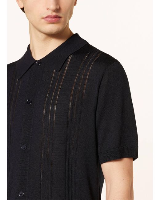 NN07 Strickhemd THOR Regular Fit in Black für Herren