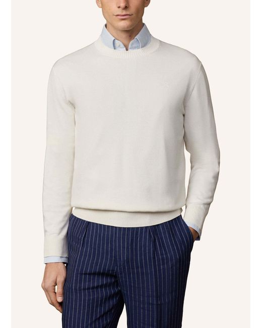 Hackett Pullover ESS COTTON CREW in White für Herren