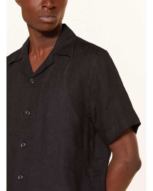 Reiss Resorthemd BELDI Relaxed Fit aus Leinen in Black für Herren