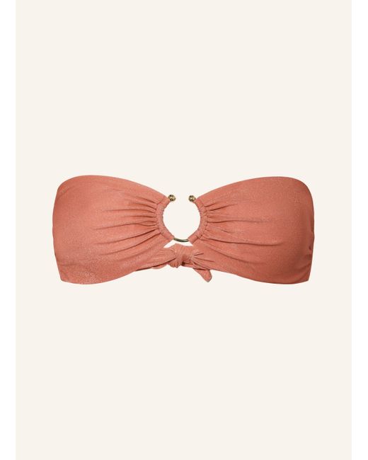 Guess Pink Bandeau-Bikini-Top mit Glitzergarn