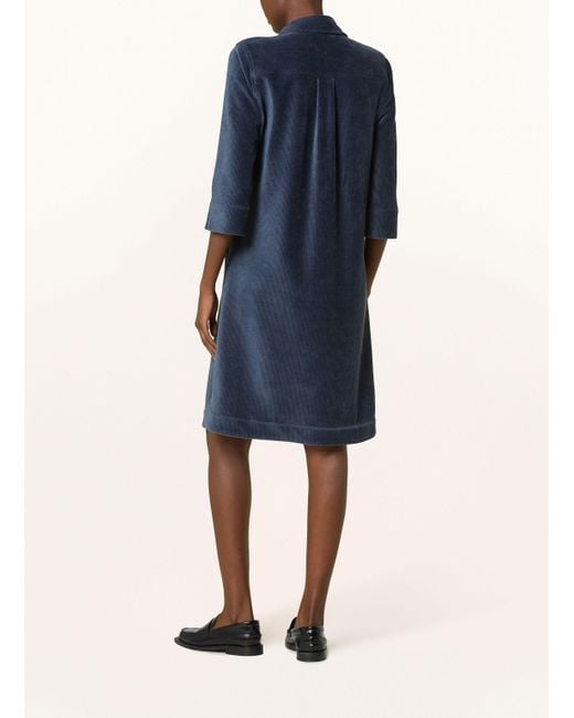 CATNOIR Blue Hemdblusenkleid aus Cord mit 3/4-Arm