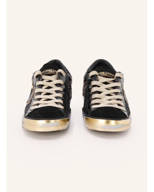 Philippe Model Black Sneaker mit Pailletten