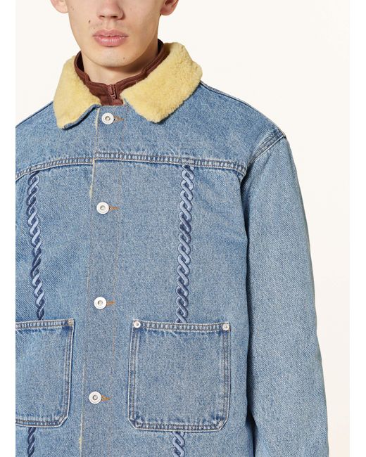 Drole de Monsieur Jeansjacke mit Teddyfell in Blue für Herren