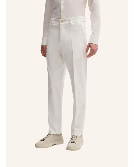 Boss Business Hose L-PEETL-ZIP-251 Tapered Fit in White für Herren