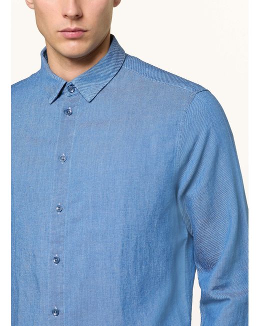 MOS MOSH Gallery Hemd MMGMARCO Slim Fit in Jeansoptik in Blue für Herren