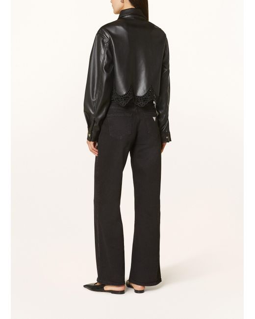 Guess Black Hemdbluse CLOTHILDE in Lederoptik