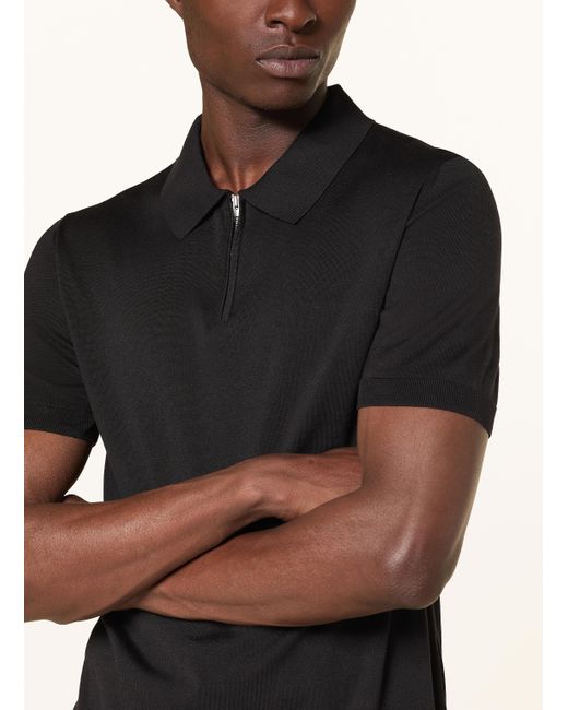 COS Strick-Poloshirt mit Seide in Black für Herren