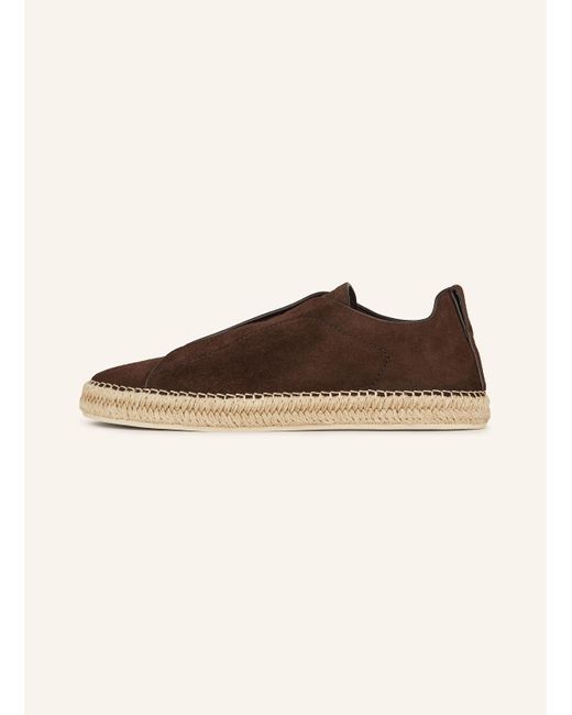 Zegna Slip-on-Sneaker TRIPLE STITCH in Brown für Herren