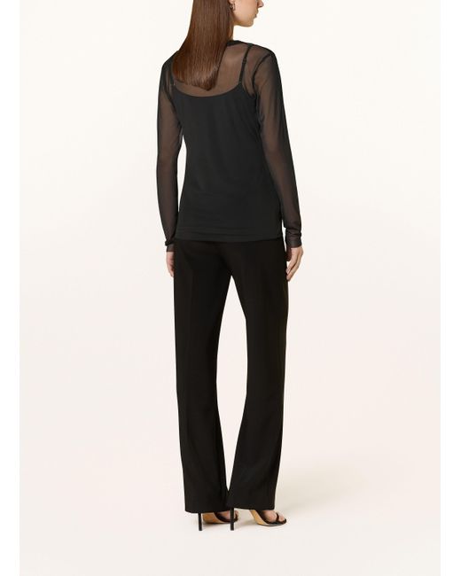 MARC AUREL Black Longsleeve aus Mesh