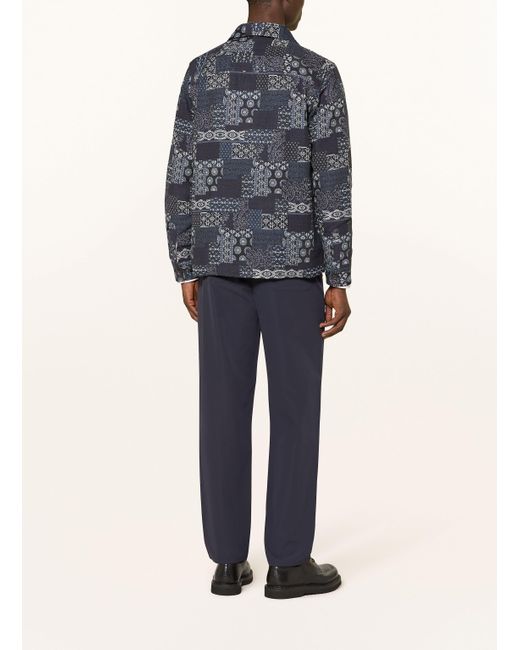 Les Deux Jacquard-Overshirt LAYTON in Blue für Herren