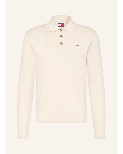 Tommy Hilfiger Strick-Poloshirt in Natural für Herren