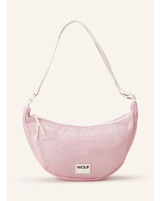 Wouf Pink Schultertasche aus Mesh