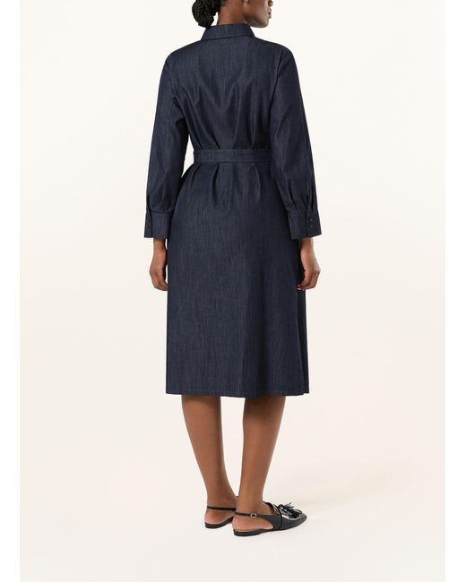 Marina Rinaldi Blue Hemdblusenkleid RIGA in Jeansoptik mit Schmuckperlen
