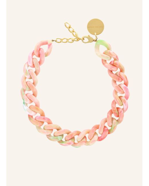 Vanessa Baroni Pink Kette FLAT CHAIN NECKLACE SUMMER VIBE by GLAMBOU