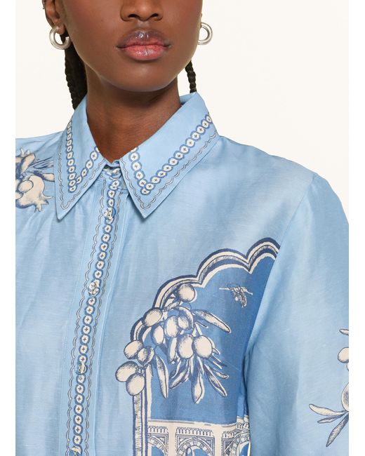 ALÉMAIS Blue Hemdblusenkleid VILLA ROMANTICA mit Leinen