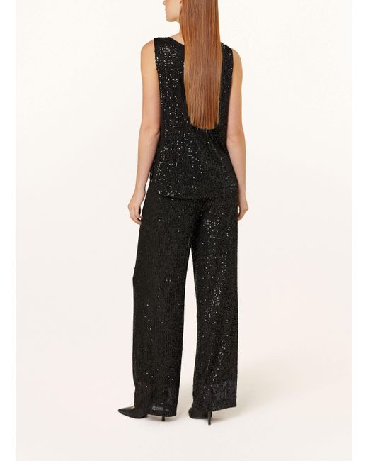DARLING HARBOUR Black Marlenehose mit Pailletten
