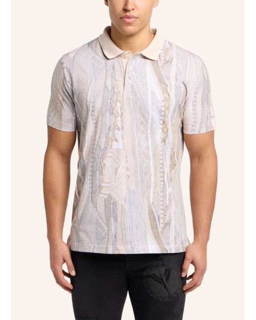 carlo colucci Poloshirt mit Knitprint EGG in Natural für Herren
