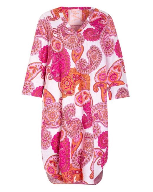 LIEBLINGSSTÜCK Pink Kleid ESME mit 3/4-Arm und Leinen