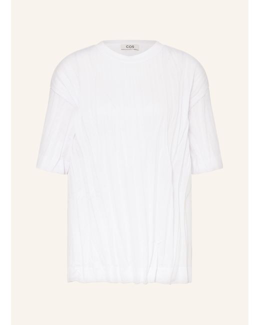 COS White T-Shirt mit Plissees