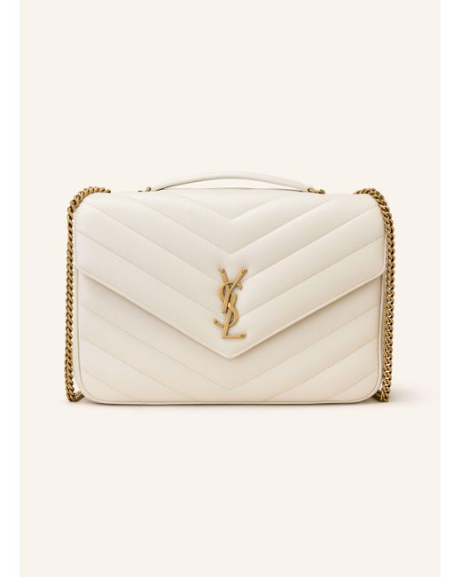 Saint Laurent Natural Handtasche LOULOU LARGE mit Pouch