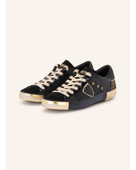 Philippe Model Black Sneaker mit Pailletten