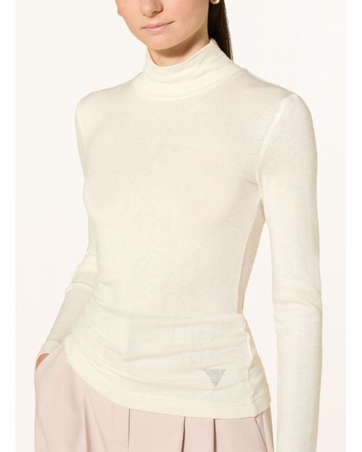 Guess Natural Longsleeve LICIA mit Schmucksteinen