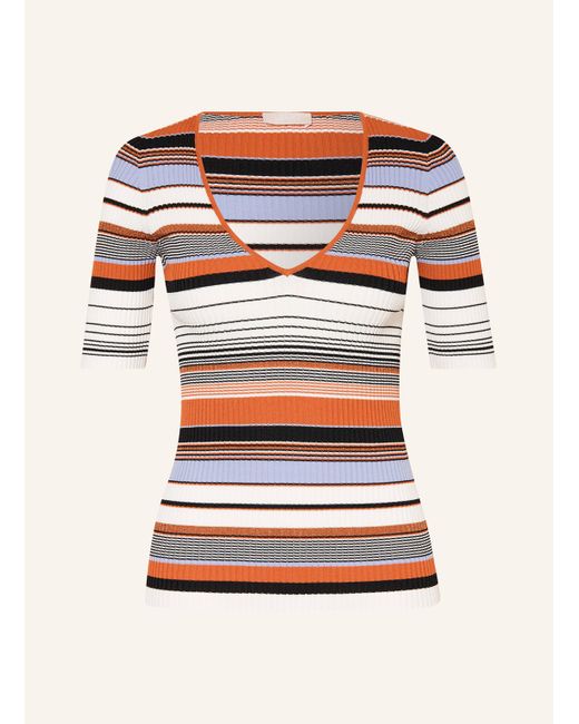Liu Jo White Strickshirt mit 3/4-Arm und Glitzergarn