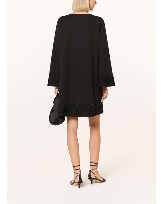 Ana Alcazar Black Cocktailkleid mit Schmucksteinen