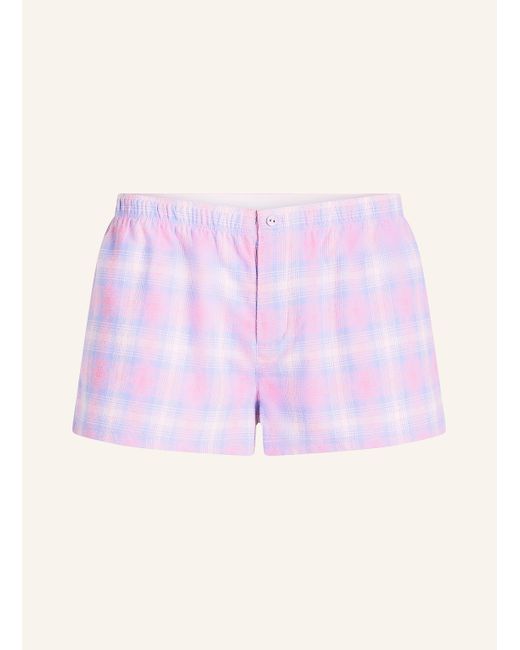 Skims Purple Schlafshorts FLANNEL aus Flanell