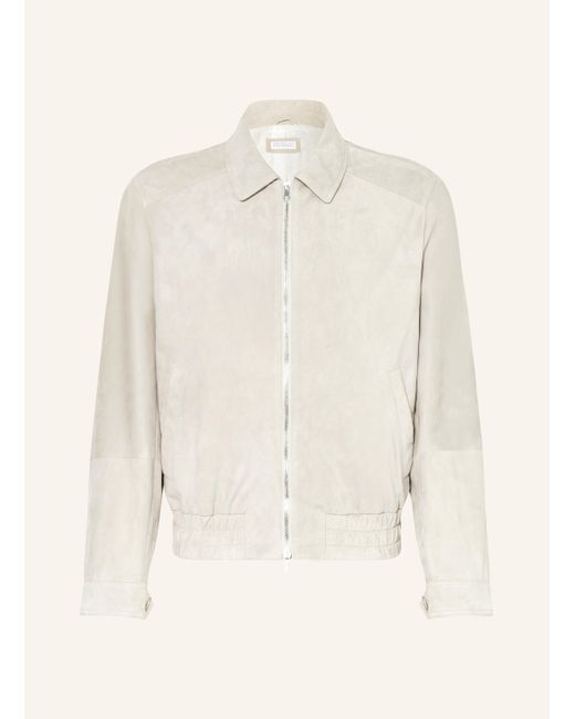 Brunello Cucinelli Lederjacke in Natural für Herren