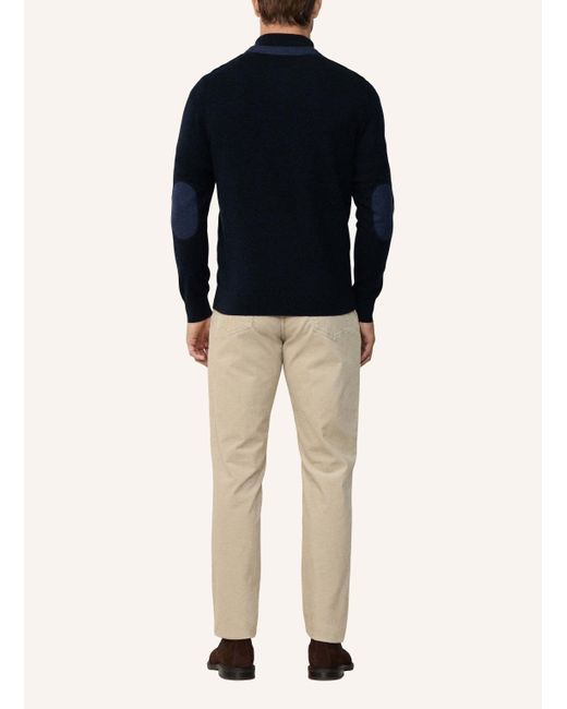 Hackett Pullover HBONE TRIM HBUTTON in Blue für Herren